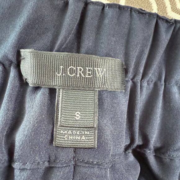 J.Crew Midnight Blue Crushed Velvet Pull On Midi Skirt Size S Silk Viscose G9355 - Picture 4 of 6